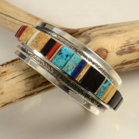 Edison Cummings Navajo Inlaid Bracelet
