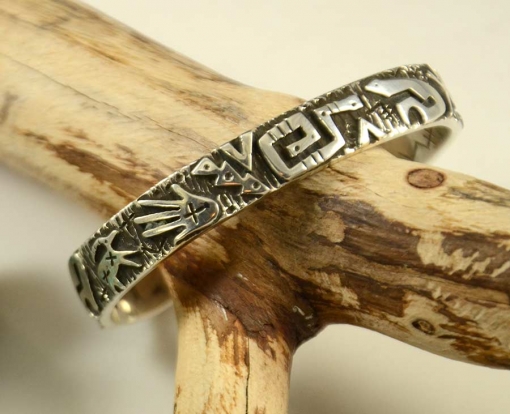 Silver Overlay Navajo Bracelet Kee Yazzie