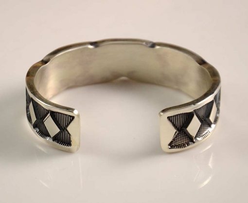 Jerrold Tahe Heavy Navajo Silver Bracelet