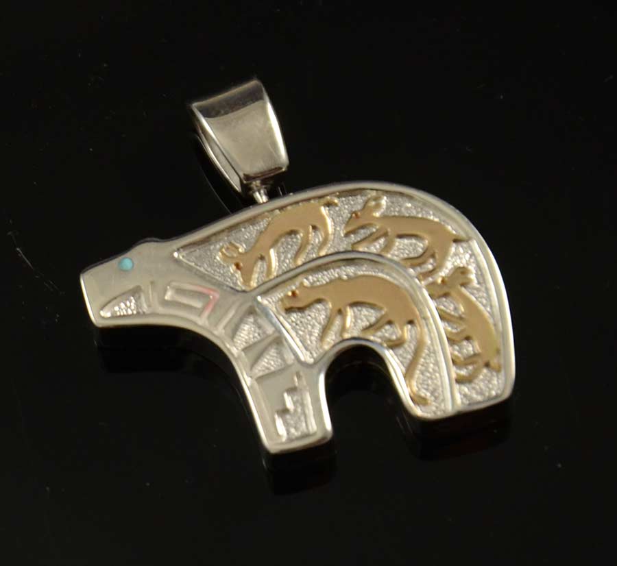 Robert Taylor Navajo Pendant Silver Gold | Hoel's Sedona