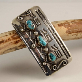 Silver Turquoise Navajo Buckle