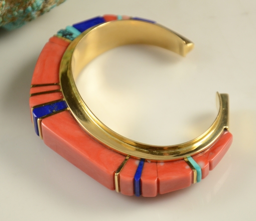18kt Gold Hopi Inlay Bracelet by Sonwai