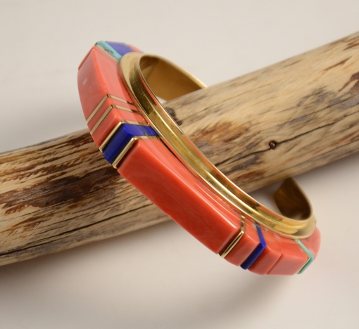 18kt Gold Hopi Inlay Bracelet by Sonwai