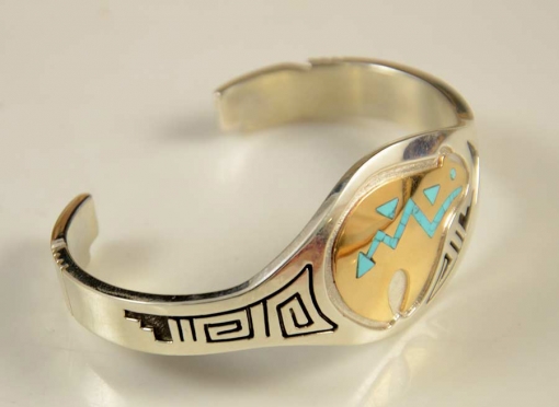 Robert Taylor Silver Gold Navajo Bracelet