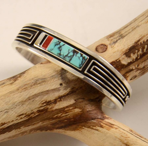 Albert Nells Inlay Navajo Bracelet