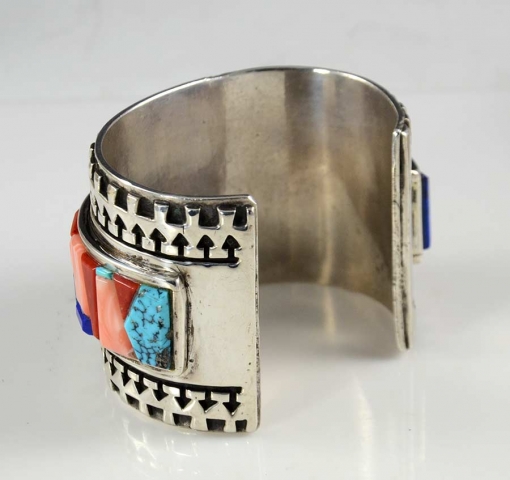 Inlaid Multi Stone Navajo Bracelet