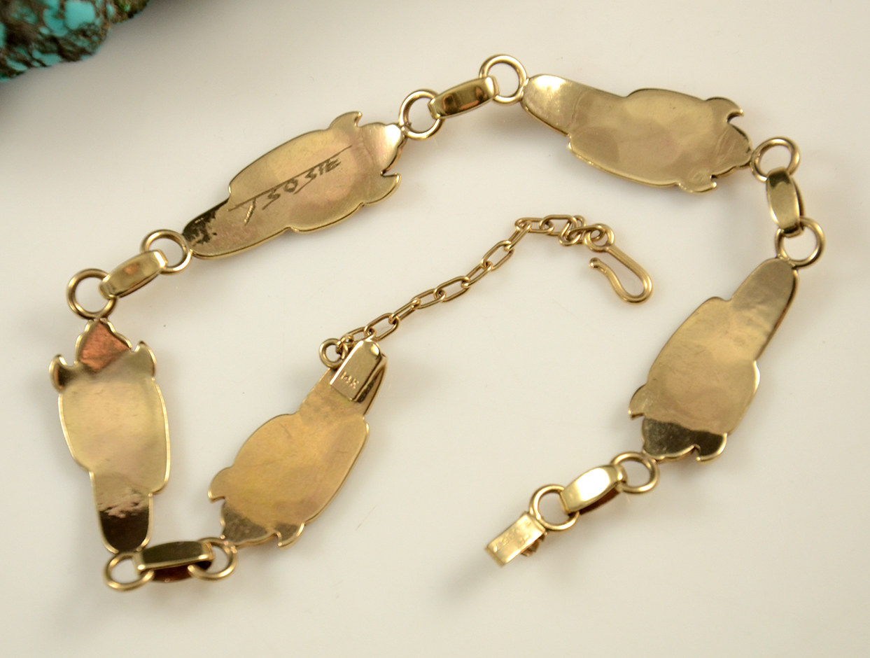 Boyd Tsosie 14kt Gold Navajo Bracelet | Native American Handmade Jewelry