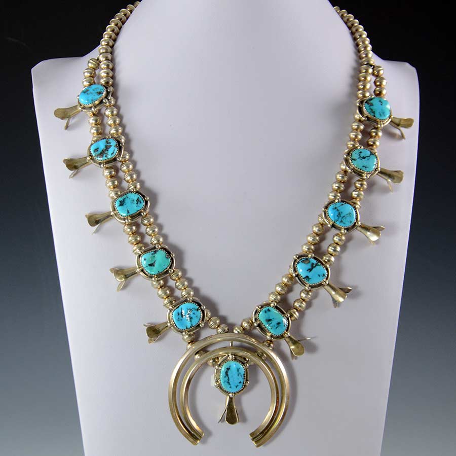 Silver Turquoise Squash Blossom Necklace Hoel S Sedona