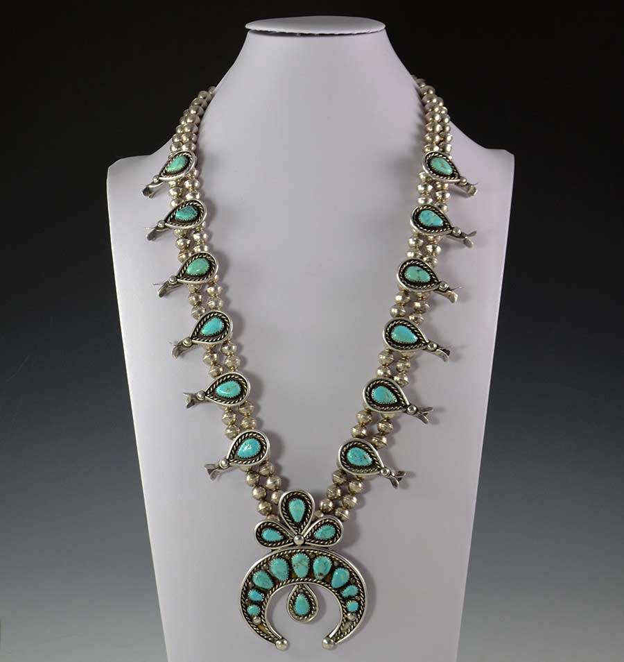 Vintage Silver Turquoise Squash Blossom Necklace | Hoel's Sedona