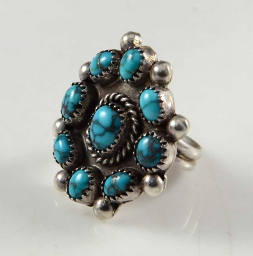 Silver Lone Mountain Turquoise Ring