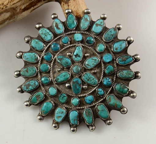 Vintage Turquoise Cluster Pin