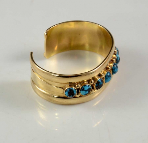 Julian Lovato 14kt Gold Persian Turquoise Bracelet