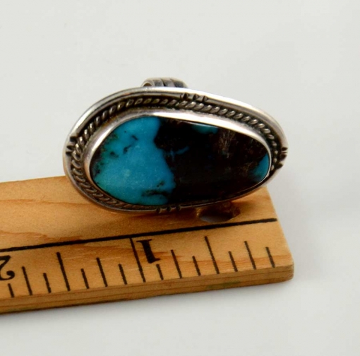 Vintage Silver Bisbee Turquoise Ring Navajo
