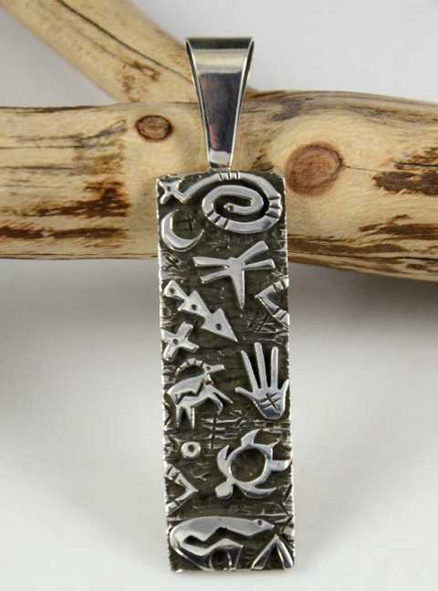 Silver Overlay Navajo Pendant Kee Yazzie Native American Jewelry