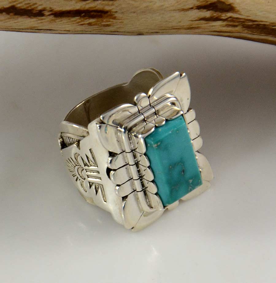 Ray Winner Silver Fox Turquoise Ring | Hoel's Sedona