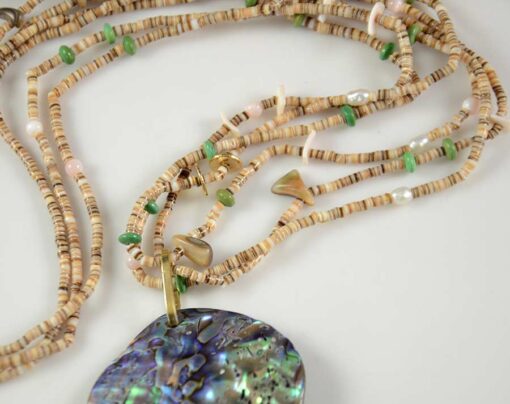 Santo Domingo Double Strand Heishi and Multi-Stone Inlay Shell Necklace and  Earring Set - Palms Trading Company