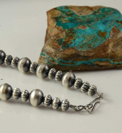 17 Sterling Silver Navajo Pearls Sleeping Beauty Beaded Necklace by A