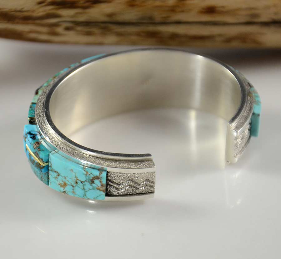 Don Supplee Silver 18kt Gold Turquoise Bracelet | Indian Jewelry