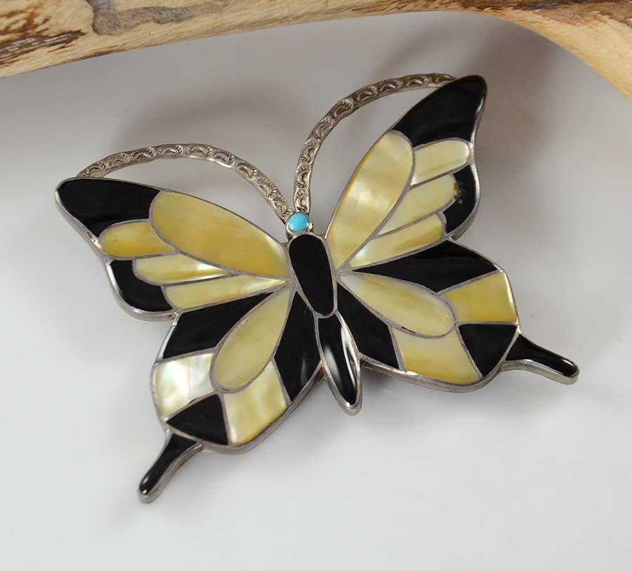Porfilio Sheyka Zuni Inlaid Butterfly Pin
