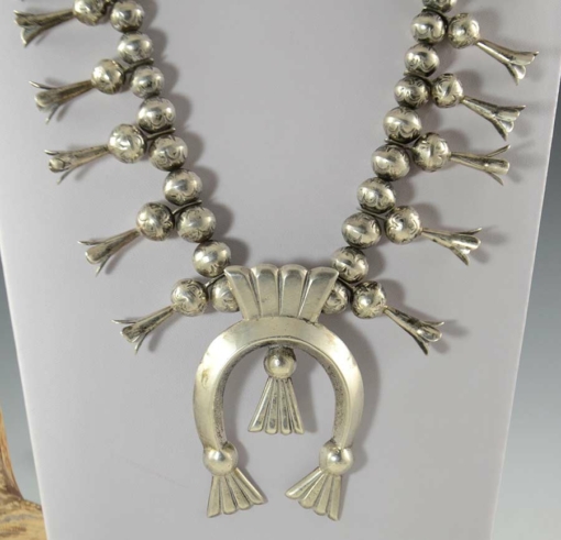 Vintage Silver Squash Blossom Necklace - Hoel's Indian Shop