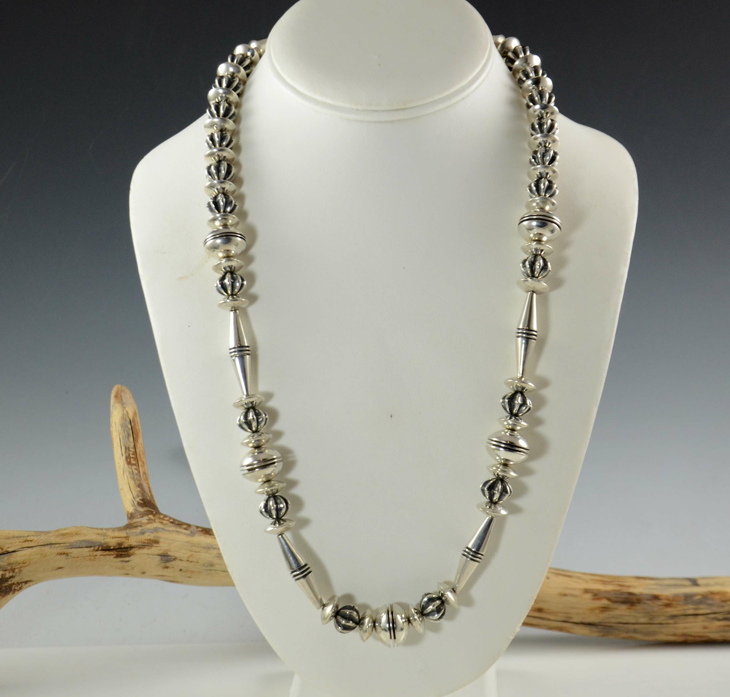 Al Joe Silver Navajo Bead Necklace | Sedona Indian Jewelry