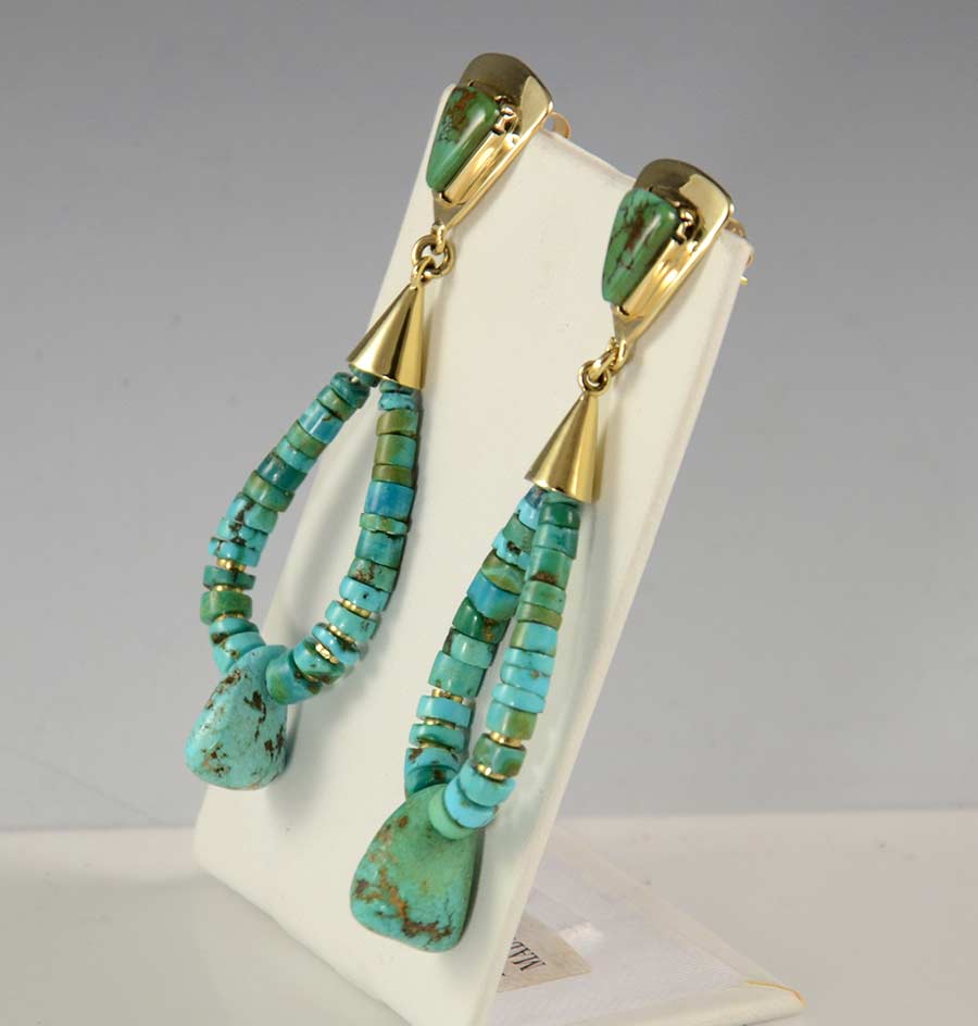 Don Supplee Turquoise Gold Earrings Hoel S Sedona