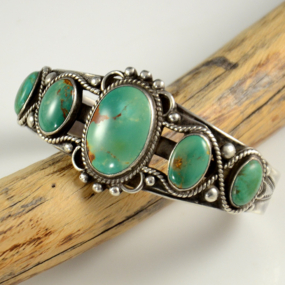 Fred Peshlakai Silver Turquoise Bracelet